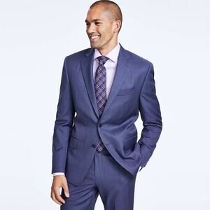 Michael Kors Men's Light Blue Wool-Blend Kaplan Classic-Fit Suit Blazer Size 54R